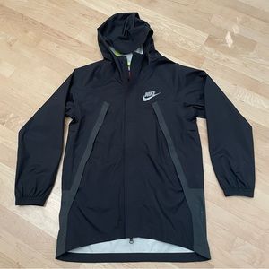 Nike Kids Black Hooded Rain Jacket